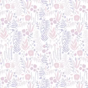 A.S. Création Vliestapete - 381181 - Lila Rosa Florale Tapete