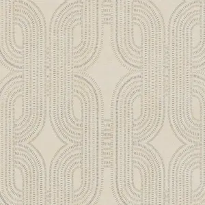 A.S. Création Vliestapete - 399371 - Beige Metallic Grafik