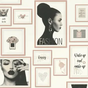 Livingwalls Vinyltapete - 369183 - Rosa Schwarz Ausgefallene Tapete