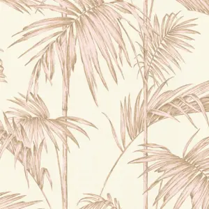 Livingwalls Vinyltapete - 369193 - Rosa Beige Palmentapete