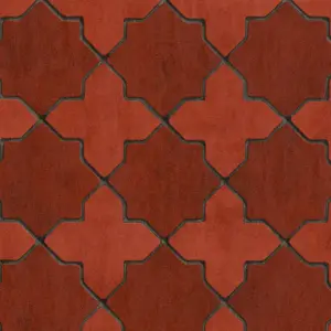 Livingwalls Vinyltapete - 374211 - Rot Grau Geometrische Tapete