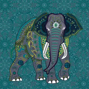 Livingwalls Vinyltapete - 382621 - Blau Grau Elefant