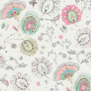 Livingwalls Vinyltapete - 388991 - Weiß Bunt Florale Tapete