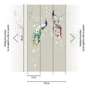 Livingwalls Vinyltapete - 389092 - Grau Bunt Vogeltapete