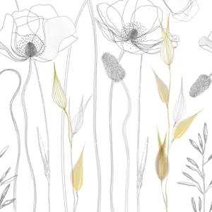 Livingwalls Vinyltapete - 392121 - Weiß Schwarz Floral