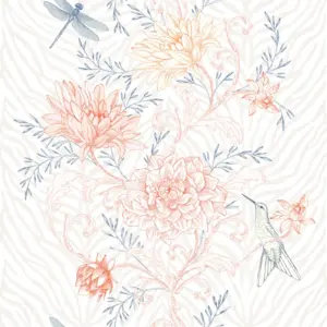 Livingwalls Vinyltapete - 392011 - Bunt Orange Floral