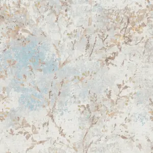 Livingwalls Vinyltapete - 396502 - Blau Beige Floral