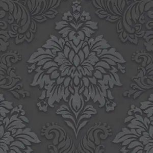 Livingwalls Vliestapete - 368984 - Schwarz Silber Barock Tapete