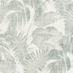 Livingwalls Vliestapete - 373964 - Creme Grün Dschungeltapete