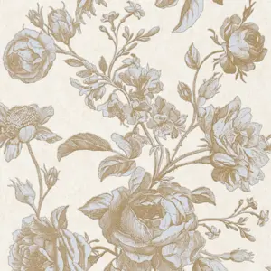 Livingwalls Vliestapete - 387003 - Gold Creme Florale Tapete