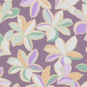 Livingwalls Vliestapete - 389082 - Lila  orange Florale Tapete