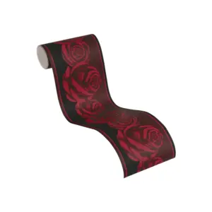 A.S. Création Bordüre - 368621 - Rot Schwarz Florale Tapete