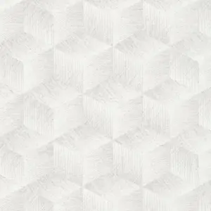 A.S. Création Vinyltapete - 385062 - Grau Weiß 3D Tapete