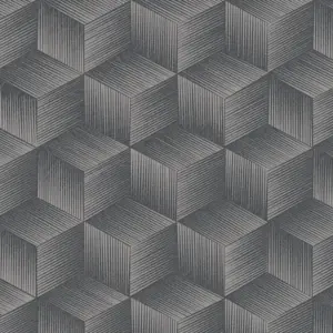 A.S. Création Vinyltapete - 385064 - Schwarz Grau 3D Tapete
