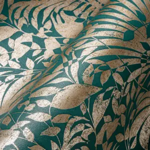 A.S. Création Vliestapete - 388311 - Grün Gold Florale Tapete