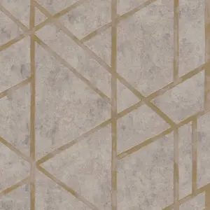Livingwalls Vinyltapete - 369283 - Braun Gold Geometrische Tapete