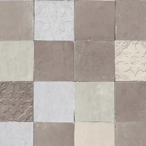 Livingwalls Vinyltapete - 374063 - Grau Creme Fliesentapete