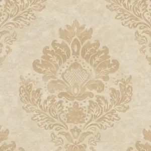 Livingwalls Vinyltapete - 379013 - Gold Beige Barock Tapete
