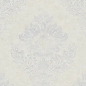 Livingwalls Vinyltapete - 379015 - Weiß Silber Barock Tapete