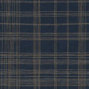 Livingwalls Vinyltapete - 379194 - Blau Gold Geometrische Tapete