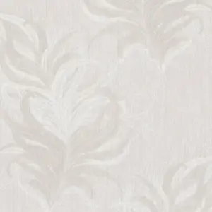 Livingwalls Vinyltapete - 380091 - Weiß Grau Tapete mit Federn