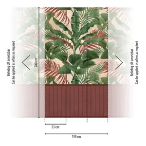 Livingwalls Vinyltapete - 398081 - Grün Rot Wandpaneele