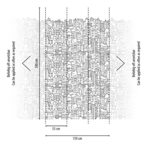 Livingwalls Vinyltapete - 398601 - Schwarz Weiß Häuser