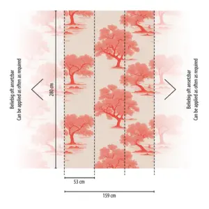 Livingwalls Vinyltapete - 398761 - Rot Weiß Bäume