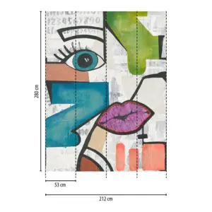 Livingwalls Vinyltapete - 398881 - Bunt Blau Abstrakt