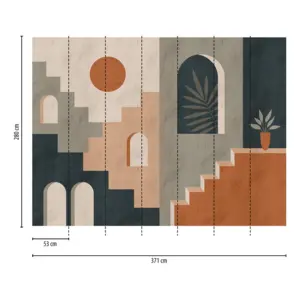 Livingwalls Vinyltapete - 398951 - Grün Blauu Grafisch