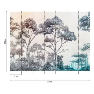 Livingwalls Vinyltapete - 399021 - Bunt Creme Bäume