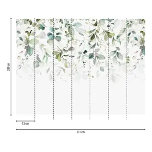 Livingwalls Vinyltapete - 399001 - Grün Blau Blätter