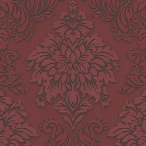 Livingwalls Vliestapete - 368983 - Rot Silber Barock Tapete