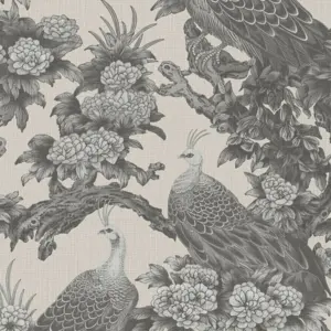 livingwalls Vinyltapete - 399823 - Grau Beige Floral